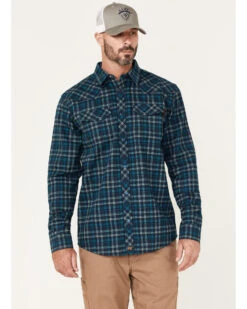 Cody James Men's FR Plaid Print Long Sleeve Snap Work Shirt 