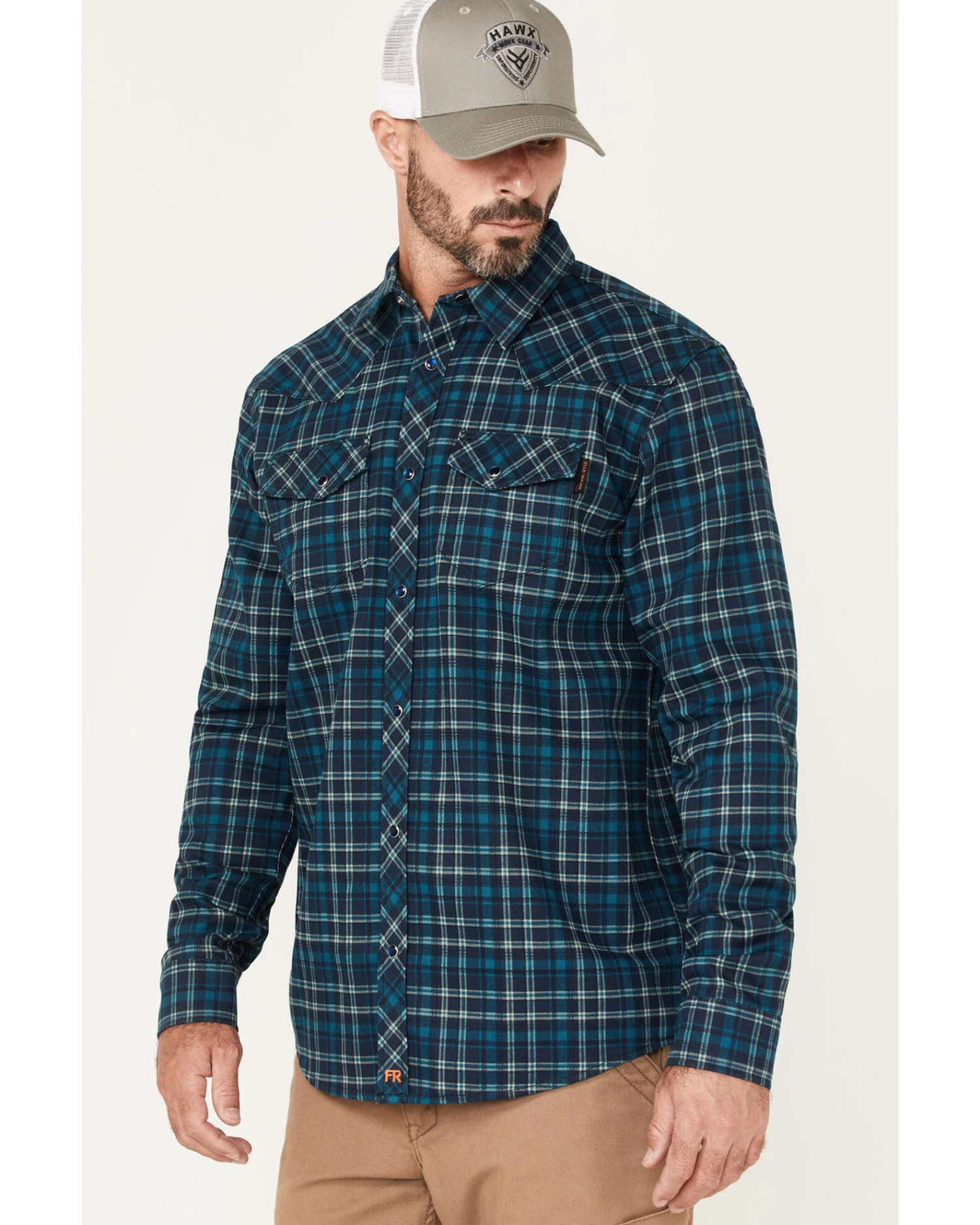 Cody James Men's FR Plaid Print Long Sleeve Snap Work Shirt 2 Cody James Men's FR Plaid Print Long Sleeve Snap Work Shirt - Image 2