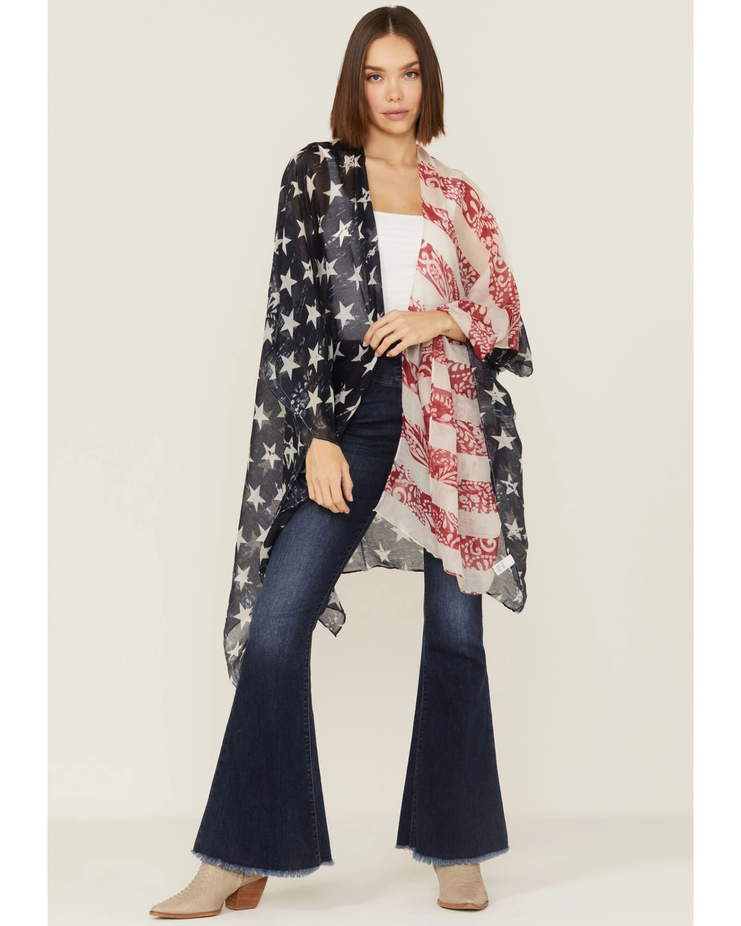 Shyanne Women's Americana Shawl Western Vest 1 Shyanne Women's Americana Shawl Western Vest