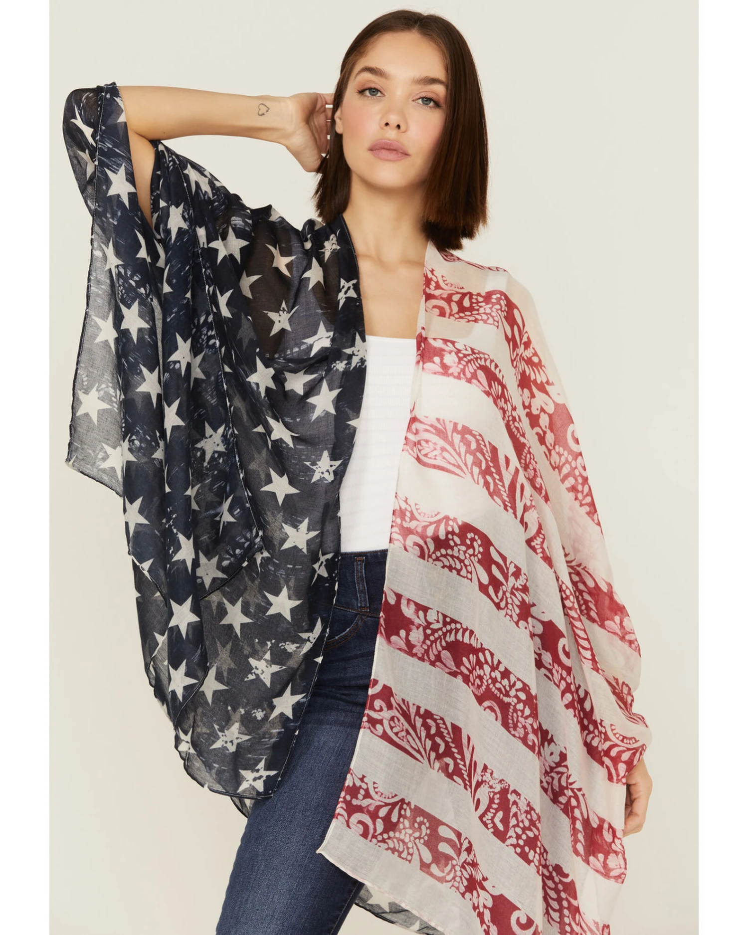 Shyanne Women's Americana Shawl Western Vest 2 Shyanne Women's Americana Shawl Western Vest - Image 2