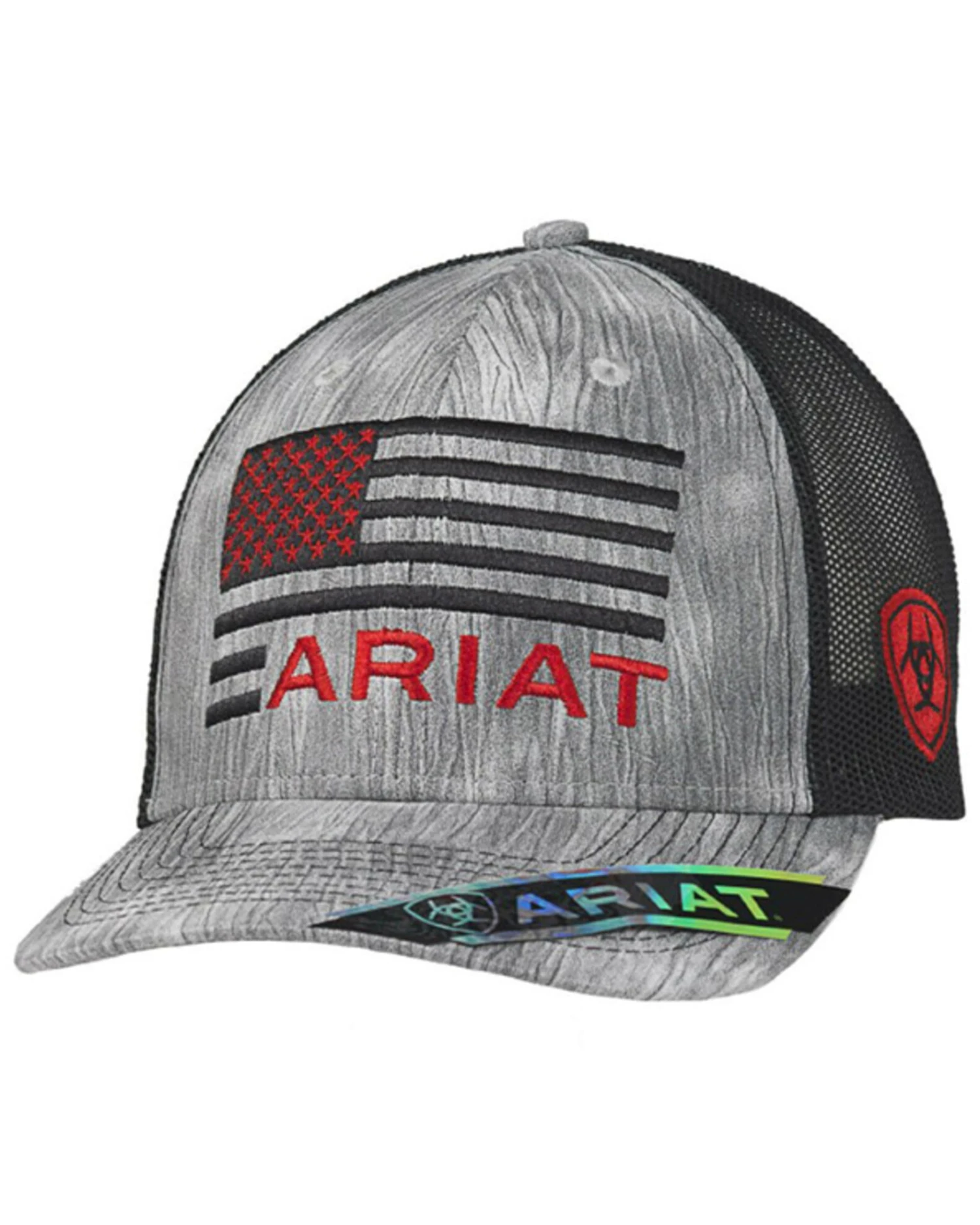 Ariat Men's Flag Shield Logo Mesh-Back Ball Cap 1 Ariat Men's Flag Shield Logo Mesh-Back Ball Cap