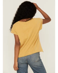 Cleo + Wolf Women's Stay Golden Rolled Sleeve Graphic Tee -Velora Studio Shop 2000359337 710 P4