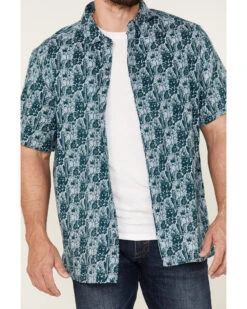 Gibson Men's Saguro Floral Print Short Sleeve Button Down Western Shirt  -Velora Studio Shop 2000359542 450 P3