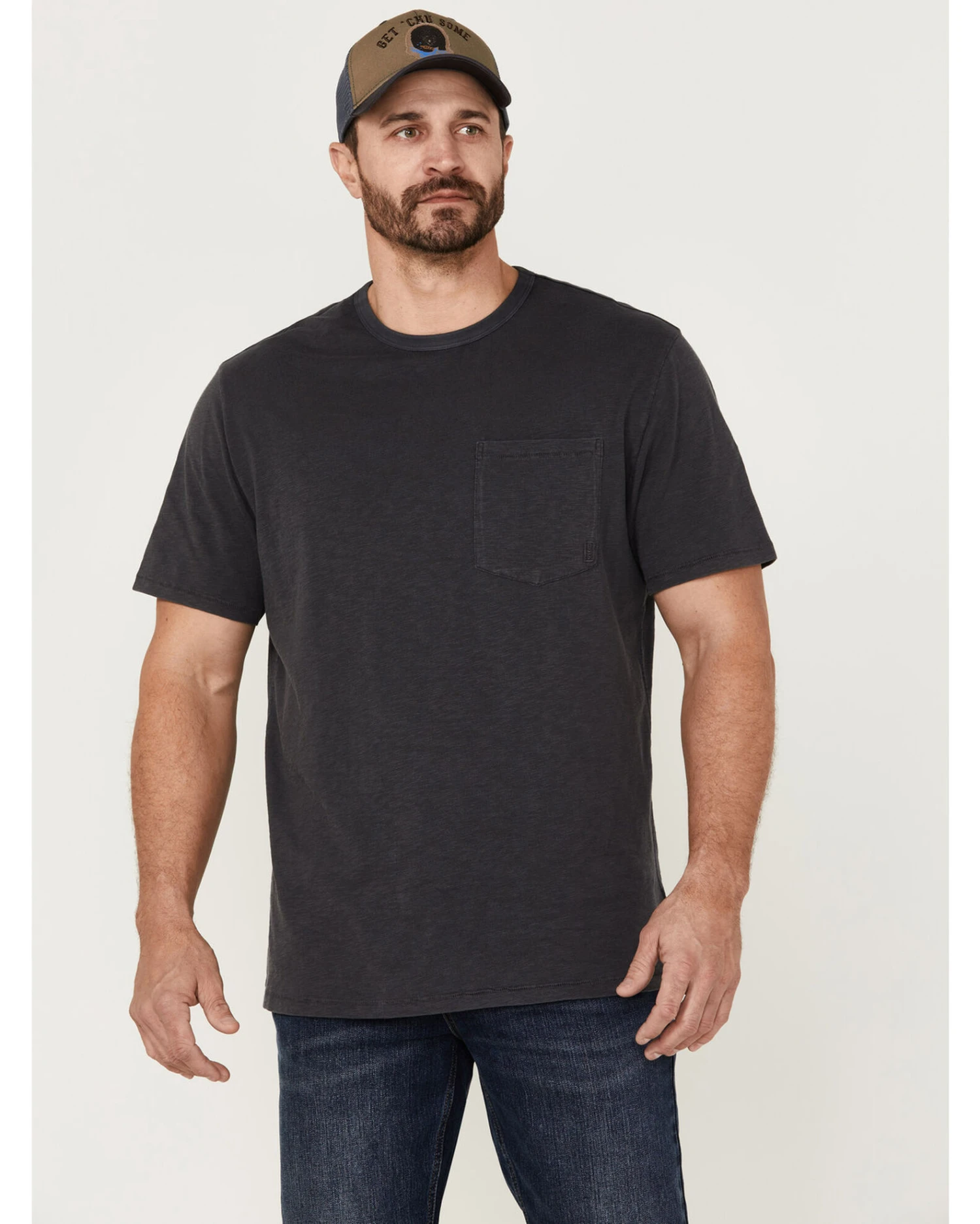 Brothers & Sons Men's Charcoal Basic Short Sleeve Pocket T-Shirt 2 Brothers & Sons Men's Charcoal Basic Short Sleeve Pocket T-Shirt - Image 2