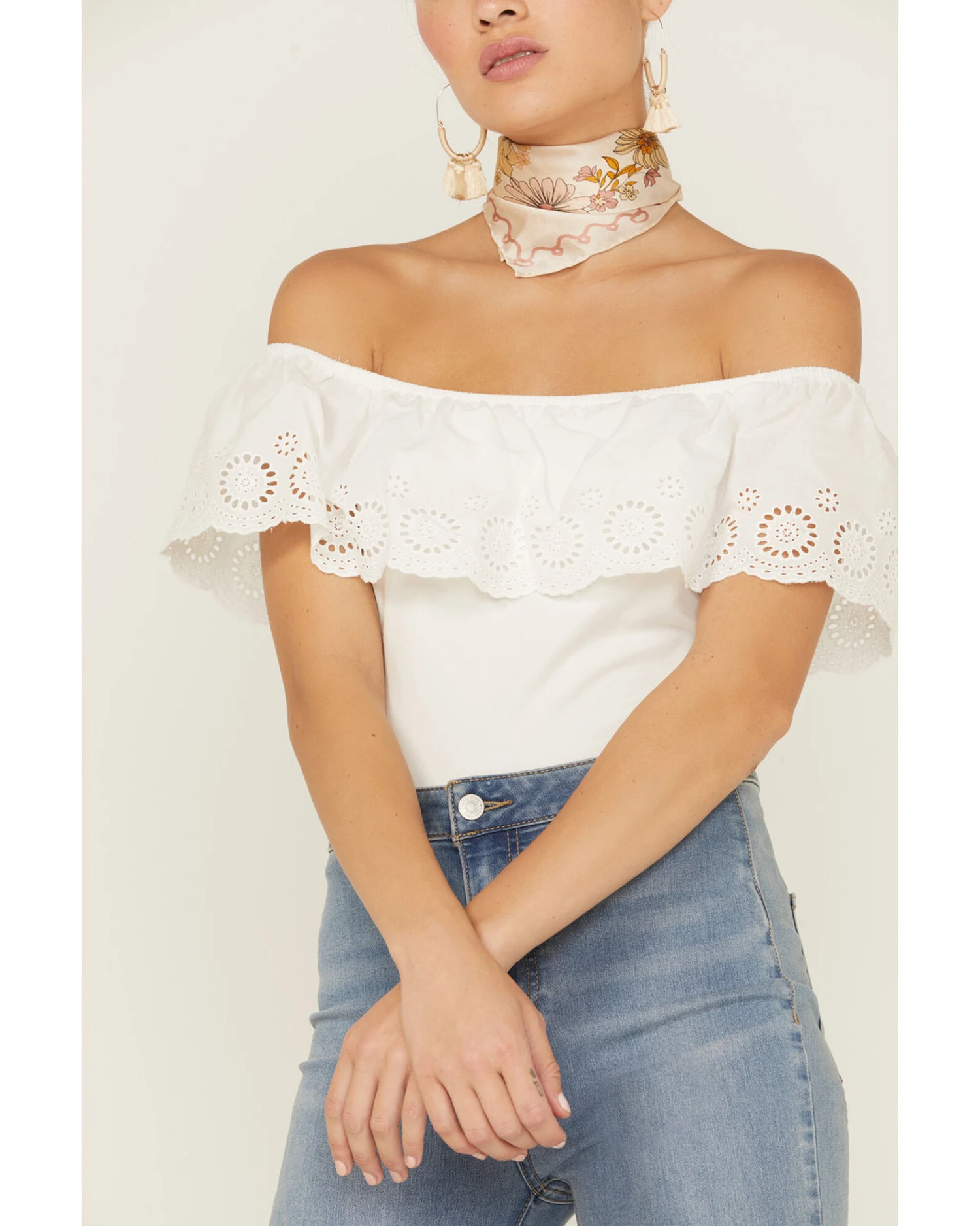 Panhandle Women's Eyelet Flounce Top 2 Panhandle Women's Eyelet Flounce Top - Image 2