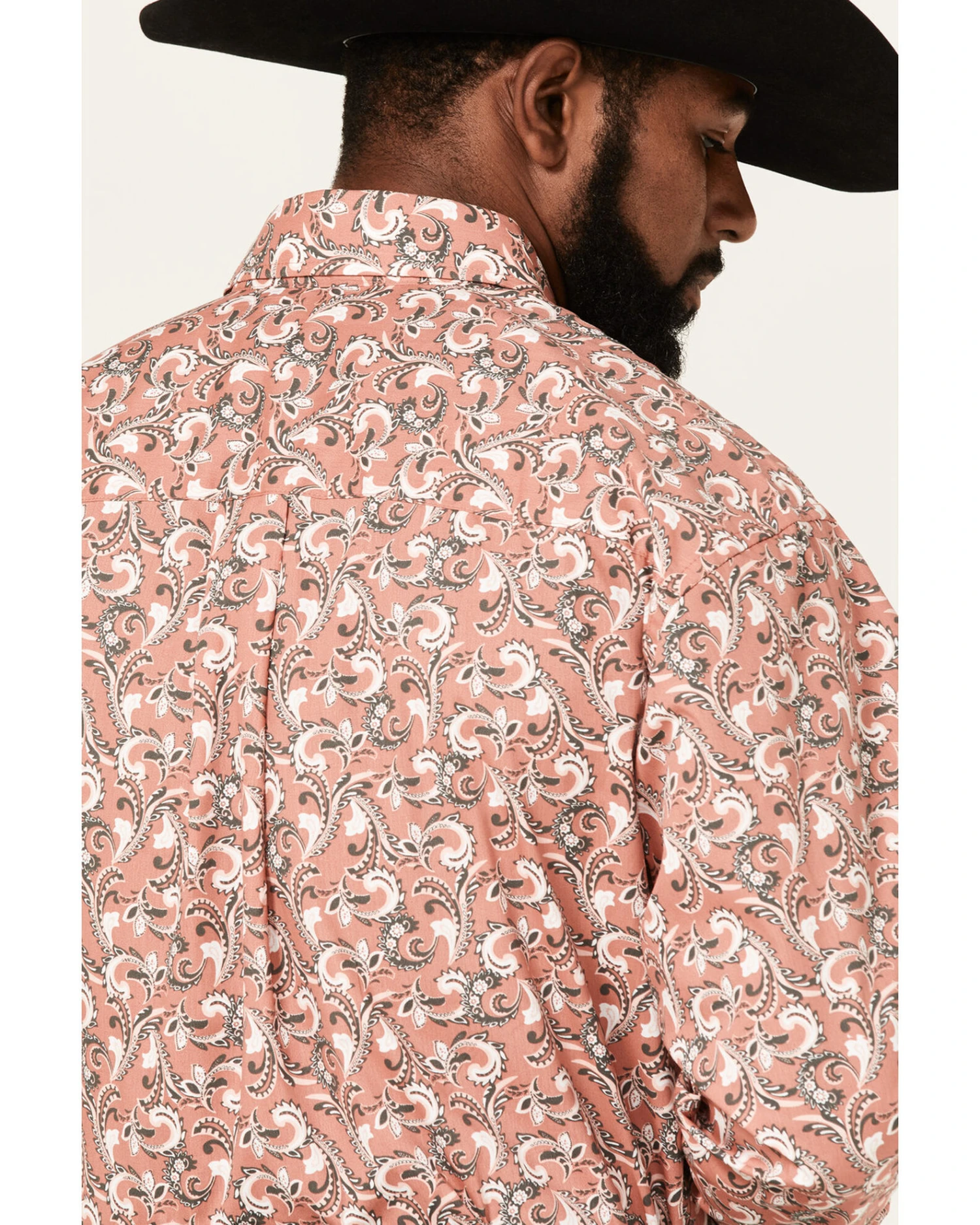 George Strait By Wrangler Men's Paisley Print Long Sleeve Button Down Western Shirt 4 George Strait By Wrangler Men's Paisley Print Long Sleeve Button Down Western Shirt - Image 4