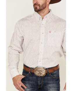 George Strait By Wrangler Men's Geo Print Button Down Western Shirt  -Velora Studio Shop 2000360571 662 P3