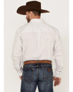 George Strait By Wrangler Men's Geo Print Button Down Western Shirt  -Velora Studio Shop 2000360571 662 P4