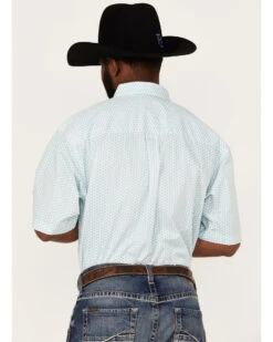 George Strait By Wrangler Men's Geo Print Short Sleeve Button Down Western Shirt  -Velora Studio Shop 2000360620 440 P4