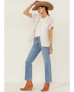 North River Women's Crinkle Ryn Stripe Short Sleeve Shirt -Velora Studio Shop 2000362723 103 P4