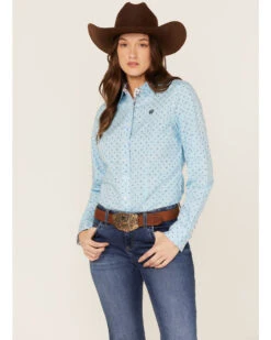 Cinch Women's Star Geo Print Button Down Long Sleeve Western Shirt
