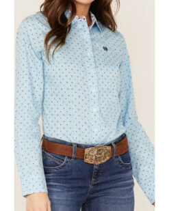 Cinch Women's Star Geo Print Button Down Long Sleeve Western Shirt -Velora Studio Shop 2000362794 450 P3