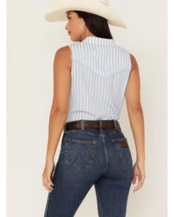 Ariat Women's Stripe Print Boom Boom Sleeveless Snap Western Shirt -Velora Studio Shop 2000362870 400 P4