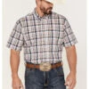 Cinch Men's Large Plaid Print Short Sleeve Button Down Western Shirt 