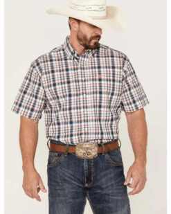 Cinch Men's Large Plaid Print Short Sleeve Button Down Western Shirt 