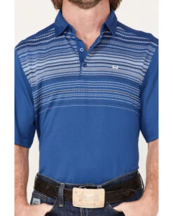 Cinch Men's ARENAFLEX Royal Chest Stripe Short Sleeve Polo Shirt 6 Cinch Men's ARENAFLEX Royal Chest Stripe Short Sleeve Polo Shirt -Velora Studio Shop 2000363621 460 P3