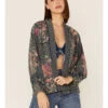 Johnny Was Women's Viviana Bishop Sleeve Denim Kimono 