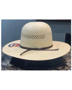 Serratelli Men's Natural Santana Open Shantung Straw Western Hat 