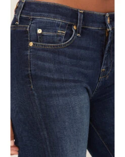 7 For All Mankind Women's Medium Wash Mid Rise Dojo Trouser Flare Jeans -Velora Studio Shop 2000364276 400 P4