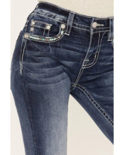 Miss Me Women's Medium Wash Embroidered Turquoise Stone Bootcut Jeans - Long 7 Miss Me Women's Medium Wash Embroidered Turquoise Stone Bootcut Jeans - Long -Velora Studio Shop 2000364478 400 P4