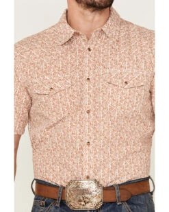 Gibson Men's Cereus Large Geo Print Short Sleeve Snap Western Shirt  -Velora Studio Shop 2000364672 110 P3
