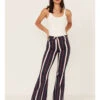 Shyanne Women's High Rise Stripe Super Flare Jeans