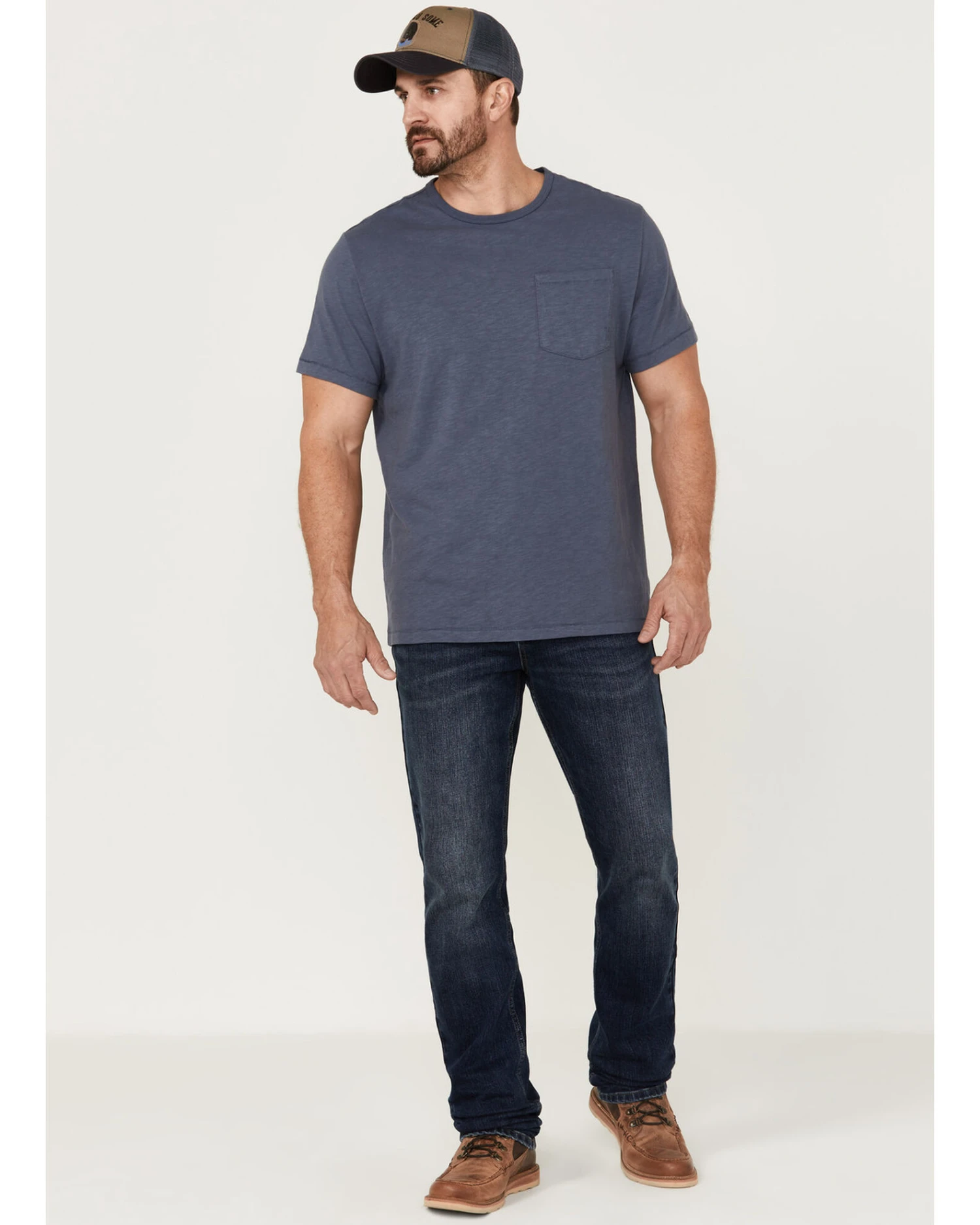 Brothers & Sons Men's Indigo Basic Short Sleeve Pocket T-Shirt 2 Brothers & Sons Men's Indigo Basic Short Sleeve Pocket T-Shirt - Image 2
