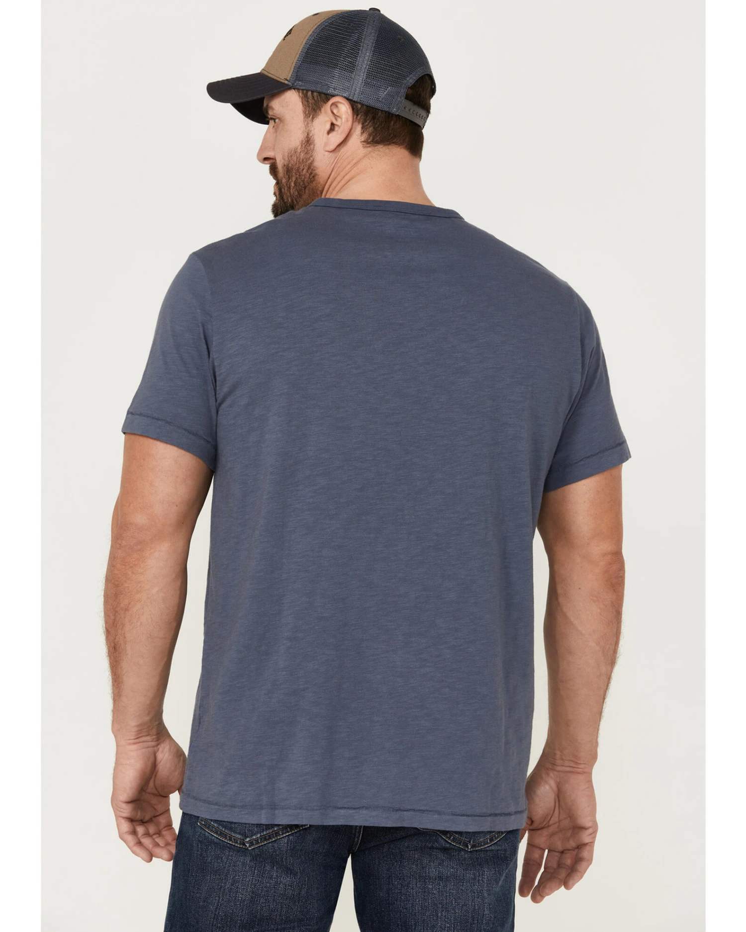 Brothers & Sons Men's Indigo Basic Short Sleeve Pocket T-Shirt 4 Brothers & Sons Men's Indigo Basic Short Sleeve Pocket T-Shirt - Image 4