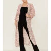 Beyond The Radar Women's Floral Chiffon Duster Maxi Kimono