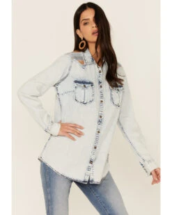 RRR Women's Southwestern Yokes Denim Shirt