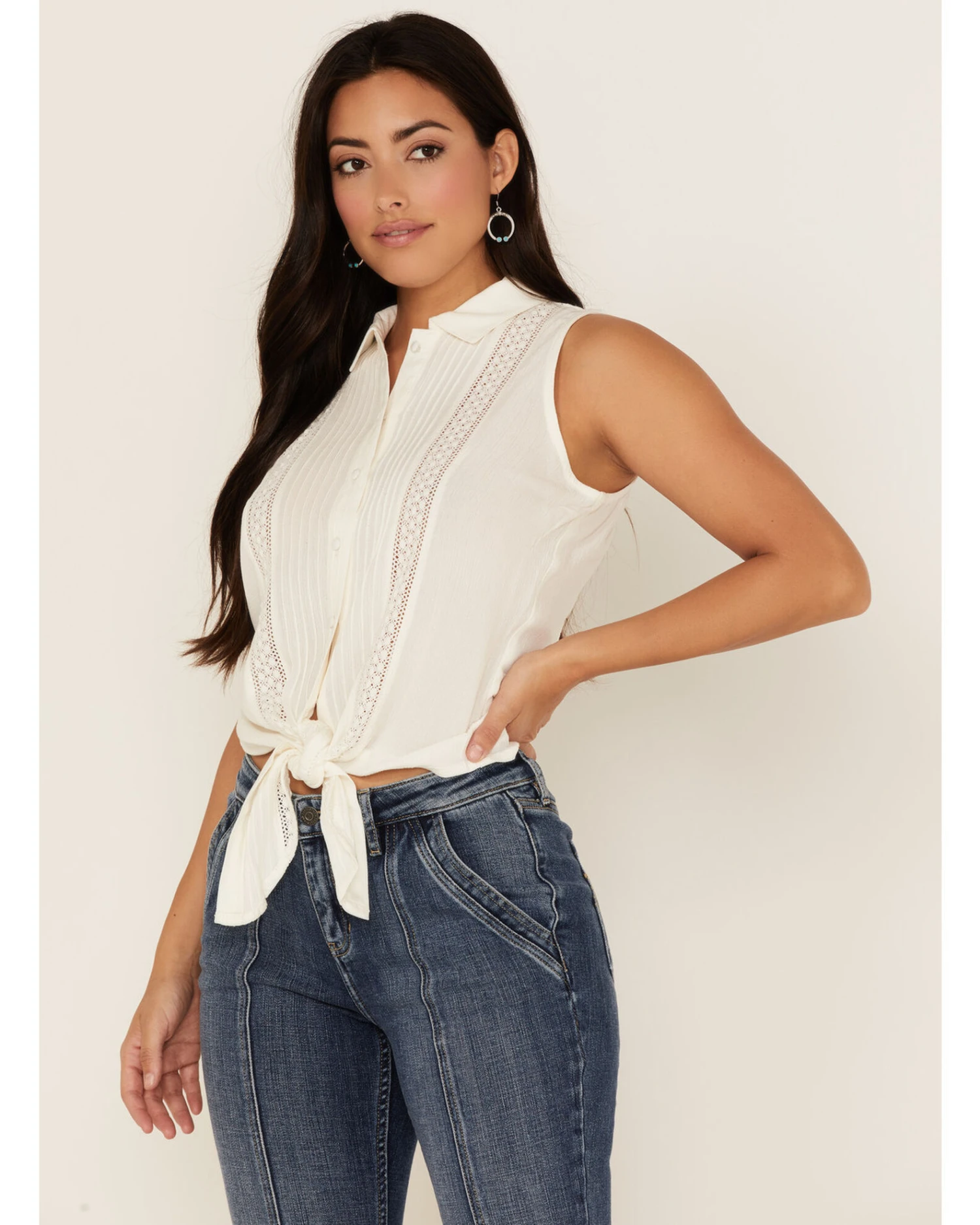 Idyllwind Women's Barewood Lace Button Front Top 1 Idyllwind Women's Barewood Lace Button Front Top