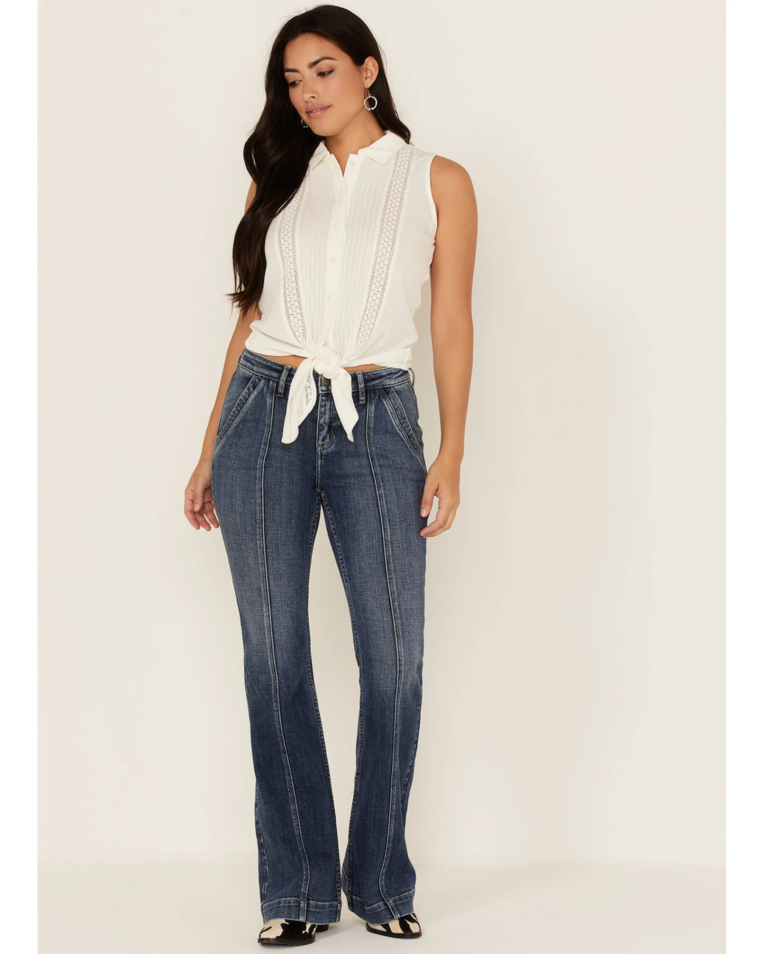 Idyllwind Women's Barewood Lace Button Front Top 2 Idyllwind Women's Barewood Lace Button Front Top - Image 2