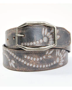 Bed Stu Women's Mohawk Silver Lux Floral Western Belt