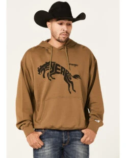 Wrangler Men's 75 Years Olive Horse Graphic Hooded Sweatshirt 