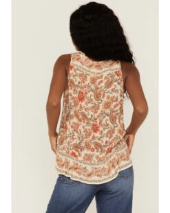 Patrons Of Peace Women's Fonda Border Floral Print Sleeveless Top -Velora Studio Shop 2000368128 800 P4
