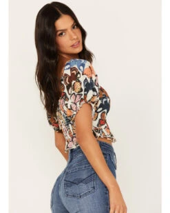 Show Me Your Mumu Women's Lila Butterfly Print Crop Top -Velora Studio Shop 2000368248 900 P3