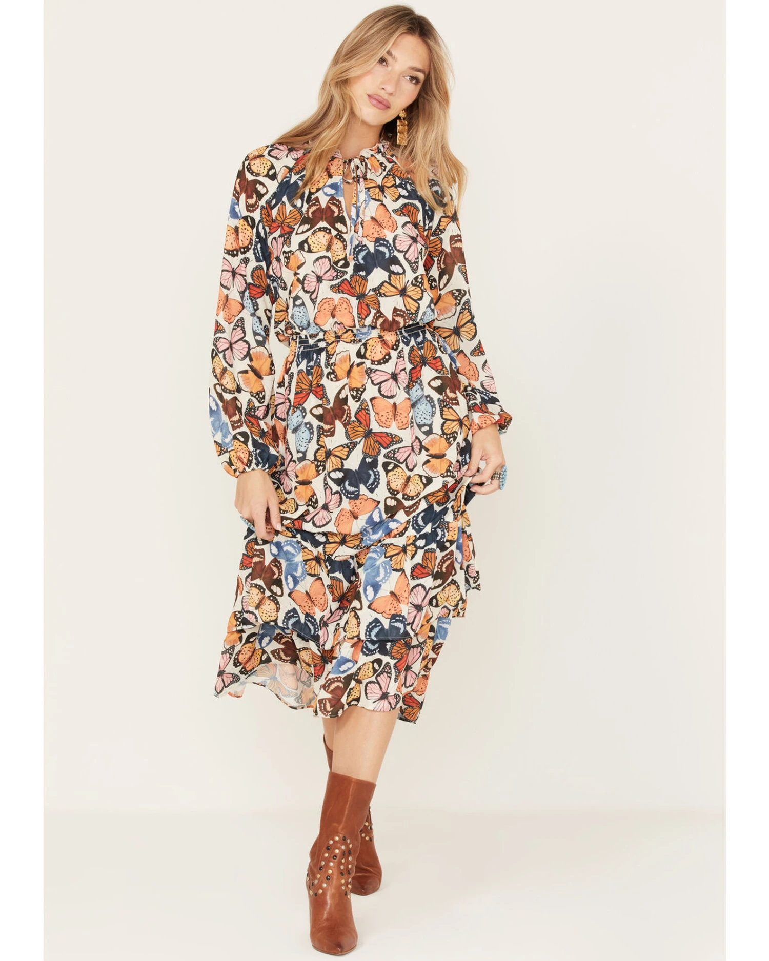 Show Me Your Mumu Women's Cait Butterfly Print Midi Dress 1 Show Me Your Mumu Women's Cait Butterfly Print Midi Dress