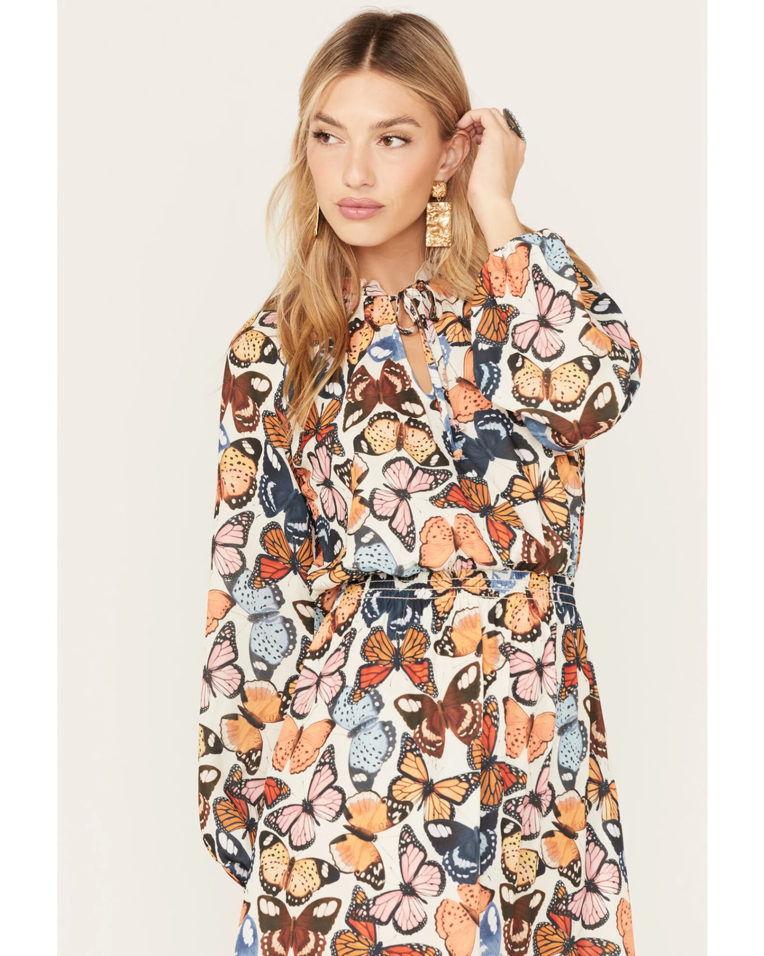 Show Me Your Mumu Women's Cait Butterfly Print Midi Dress 2 Show Me Your Mumu Women's Cait Butterfly Print Midi Dress - Image 2