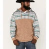 Hooey Men's Jimmy Multi-Colored Stripe 1/4 Button Hooded Pullover Sweatshirt