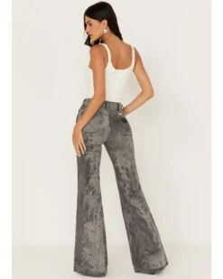 Wrangler Women's Wanderer Laser Acid Wash High Rise Distressed Flare Jeans -Velora Studio Shop 2000371298 001 P3