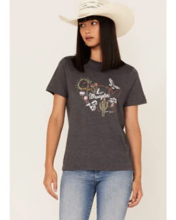 Wrangler Women's Neon USA Outline Graphic Tee