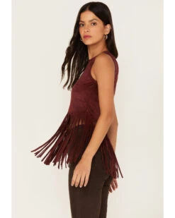 Shyanne Women's Faux Suede Fringe Tank Top  -Velora Studio Shop 2000373017 646 P4
