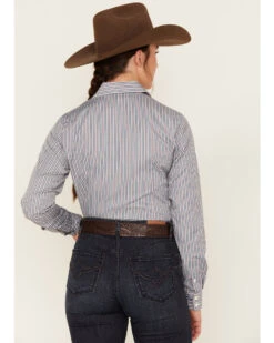 Cinch Women's Striped Geo Print Long Sleeve Button Down Shirt -Velora Studio Shop 2000373451 300 P3