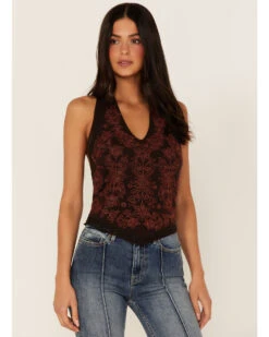 Idyllwind Women's Embroidered Floral Halter Top