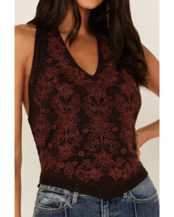 Idyllwind Women's Embroidered Floral Halter Top -Velora Studio Shop 2000373704 201 P3