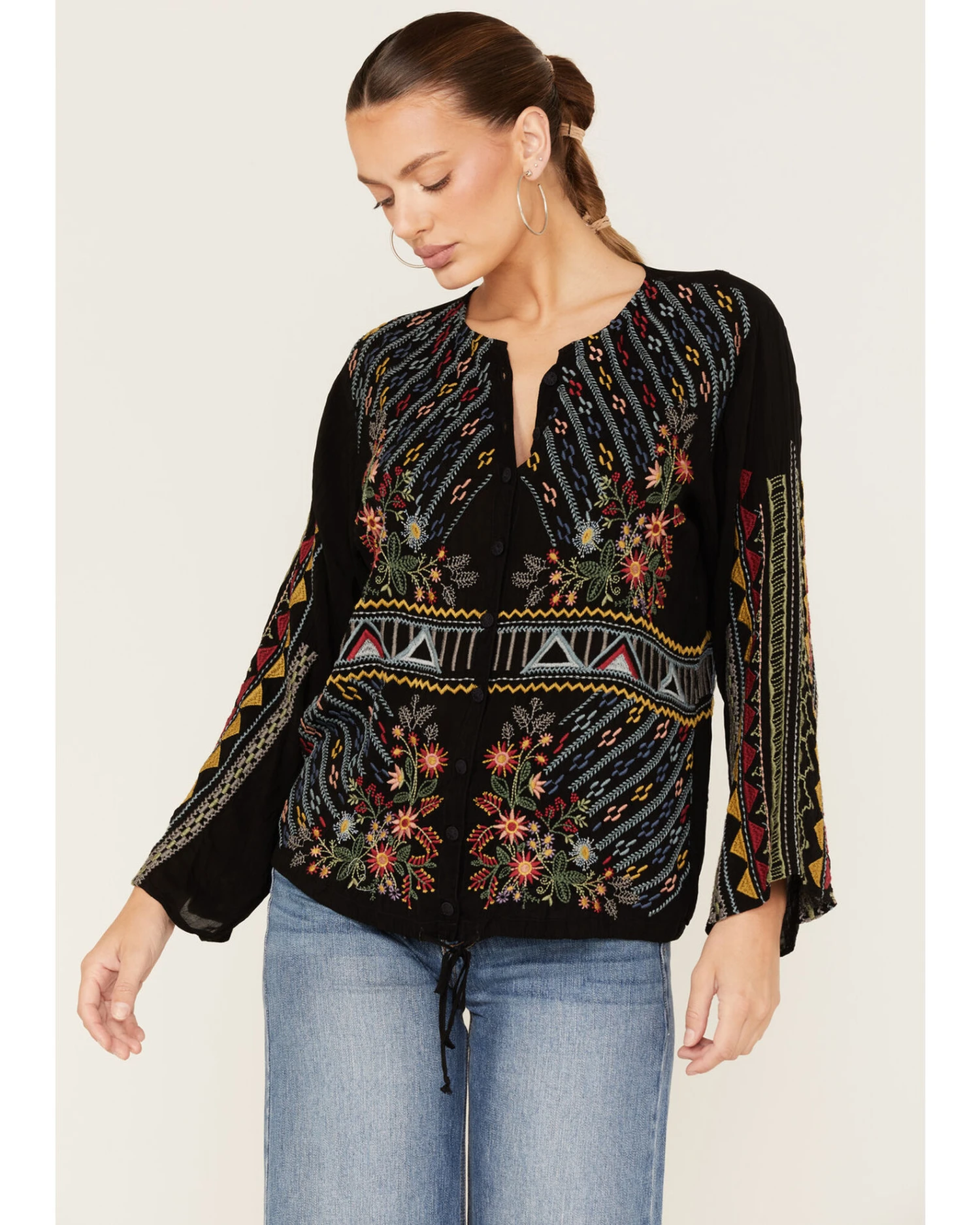 Johnny Was Women's Ezra Embroidered Blouse 1 Johnny Was Women's Ezra Embroidered Blouse