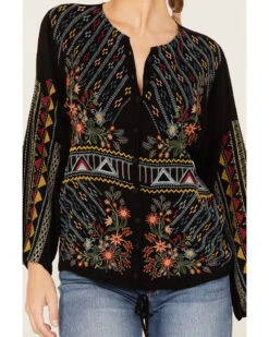 Johnny Was Women's Ezra Embroidered Blouse 6 Johnny Was Women's Ezra Embroidered Blouse -Velora Studio Shop 2000373881 001 P3