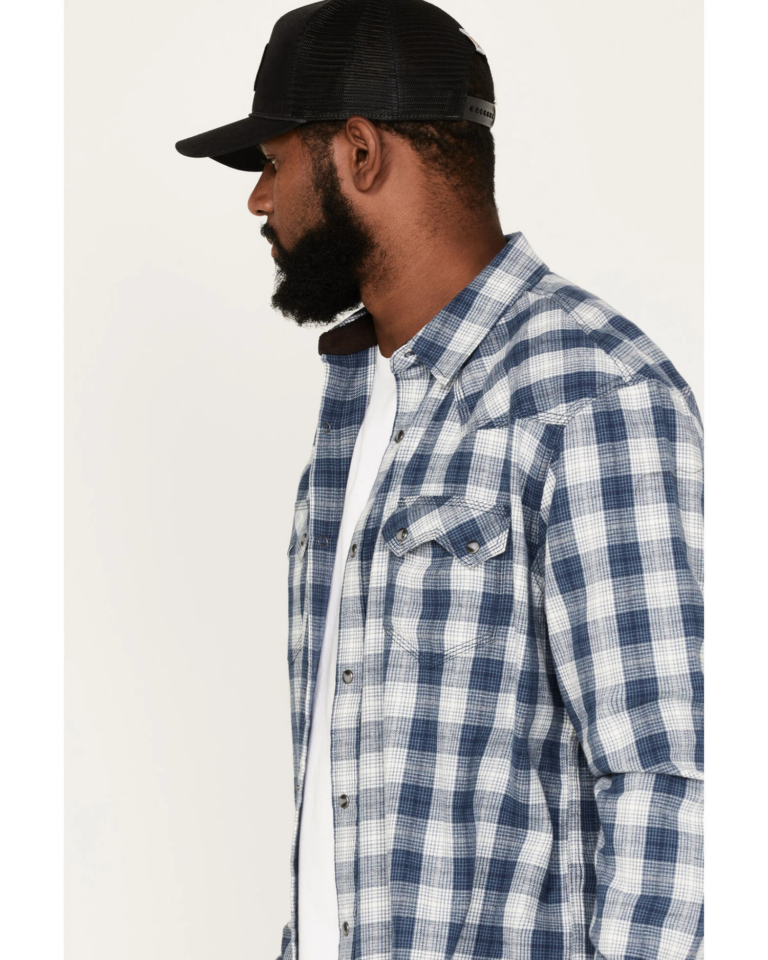 Moonshine Spirit Men's Propane Plaid Print Snap Western Flannel Shirt 2 Moonshine Spirit Men's Propane Plaid Print Snap Western Flannel Shirt - Image 2