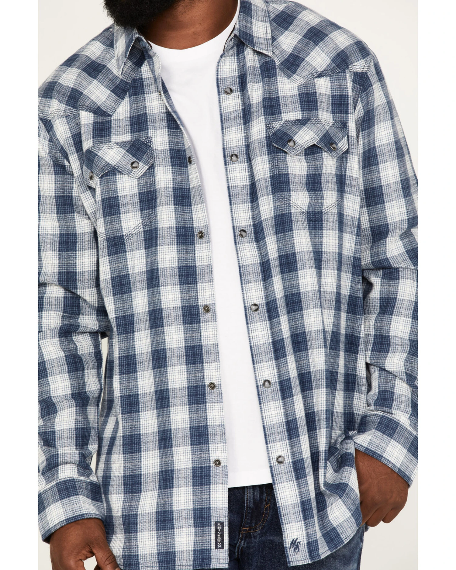 Moonshine Spirit Men's Propane Plaid Print Snap Western Flannel Shirt 3 Moonshine Spirit Men's Propane Plaid Print Snap Western Flannel Shirt - Image 3