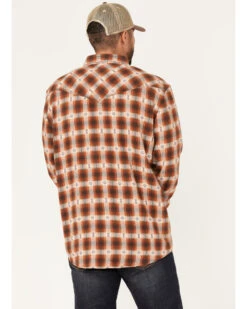 Moonshine Spirit Men's Trail Map Southwestern Plaid Print Snap Western Flannel Shirt  -Velora Studio Shop 2000374142 110 P4